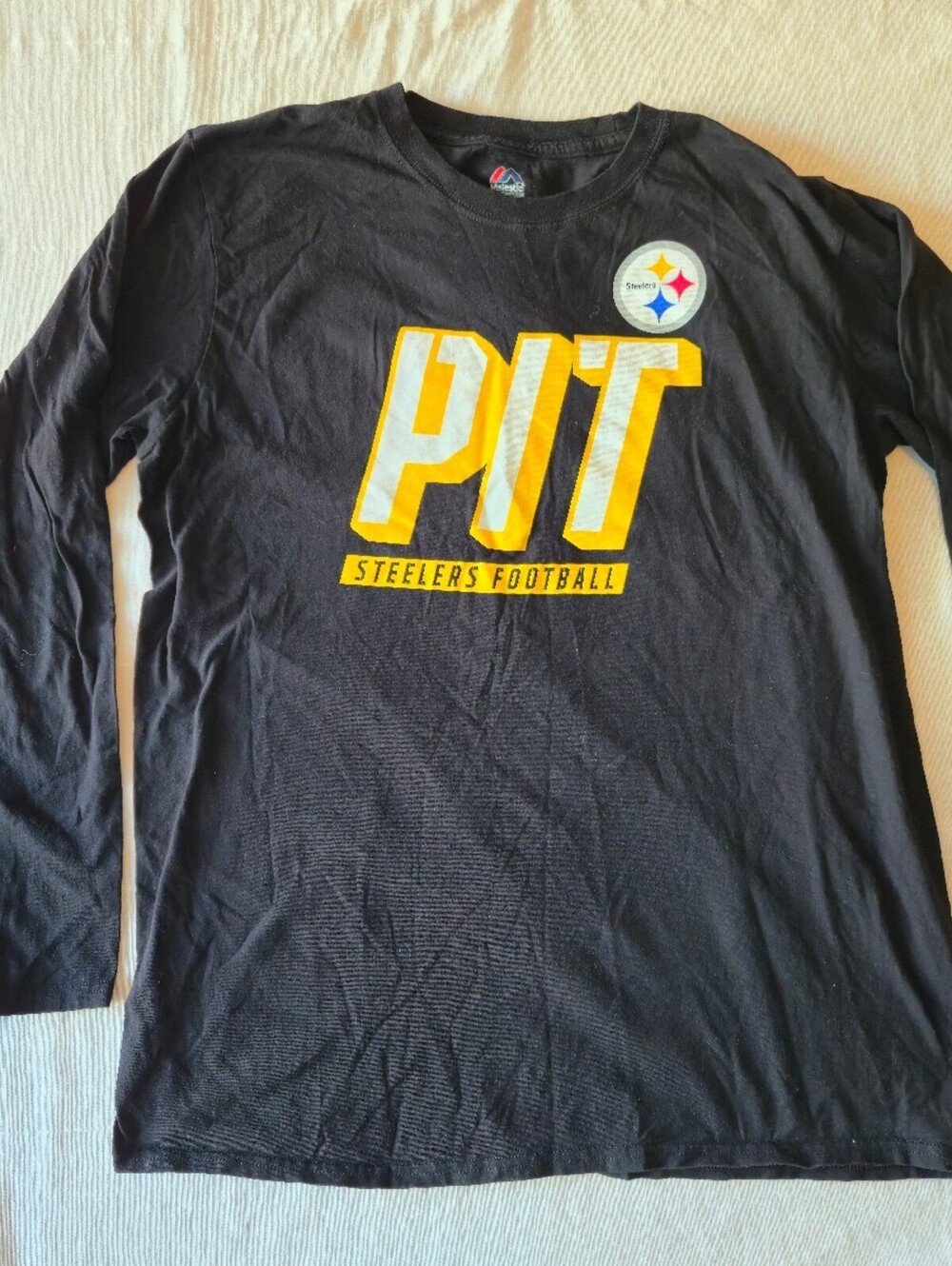 Majestic Pittsburgh Steelers PIT Football Long Sleeve Shirt Large